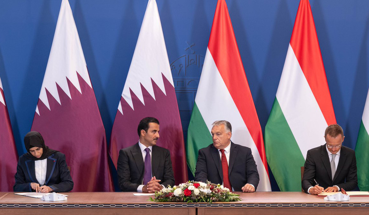 HH the Amir Sheikh Tamim bin Hamad Al-Thani with Viktor Orban